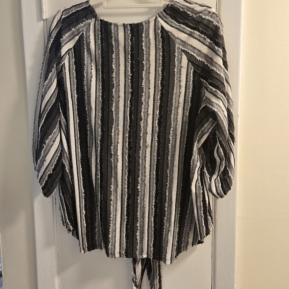 Preswick & Moore Black and White Striped Blouse Size 1XL NWT - Picture 7 of 7